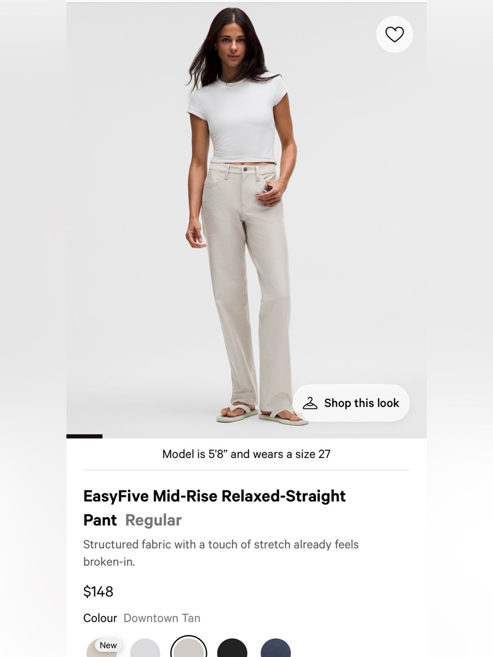Lululemon easy five straight leg pant